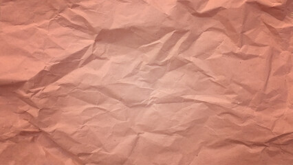 Brown crumpled paper pattern. Crinkled brown paper