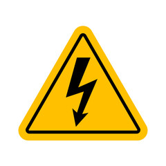 High Voltage Warning Sign. Danger sign. Electric Shock Danger Sign. Vector Illustration. 