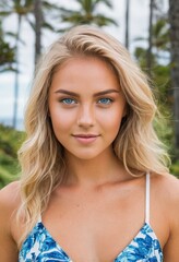 Naklejka premium portrait of a woman in bikini