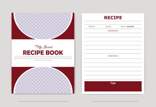 restaurant food menu recipe book design template for cookbook