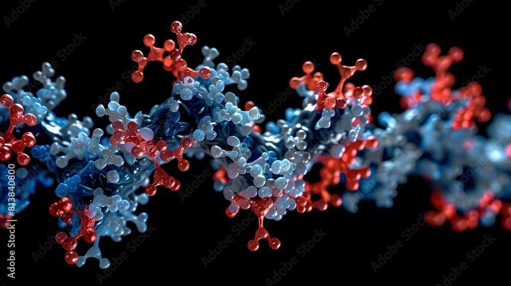 Aufkleber structural changes in insulin receptor complexes upon ligand binding 3d molecular model rendering