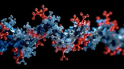 Structural Changes in Insulin Receptor Complexes Upon Ligand Binding 3D Molecular Model Rendering