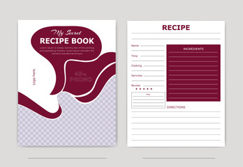 restaurant food menu recipe book design template for cookbook