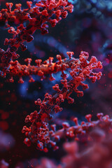 gene therapy detailed in cinematic light in biotechnology, close-up view