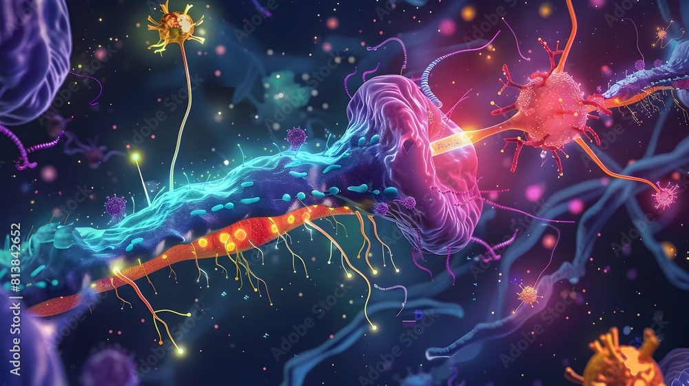 Poster visualizing insulin s impact on neurotransmitter receptor expression and synaptic plasticity