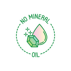 No mineral oil symbol for packaging. Modern vector illustration for beauty product.