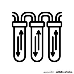 Water filtration system thin line icon. Water purification. Pixel petfect, editable stroke. Vector illustration.