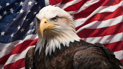 american eagle and flag