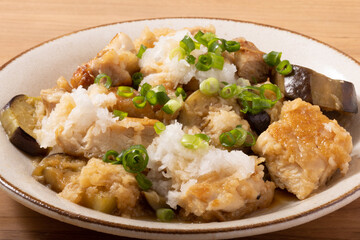 鶏肉とナスのおろしポン酢