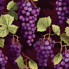 Fototapeta premium Grape seamless pattern, beautiful modern graphics can be used in a variety of designs.