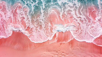 Obraz premium The Pink Sea Coast, seen from above