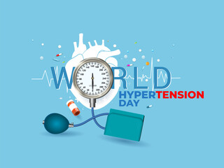 World hypertension day. Awareness and celebration background with medical stethoscope.