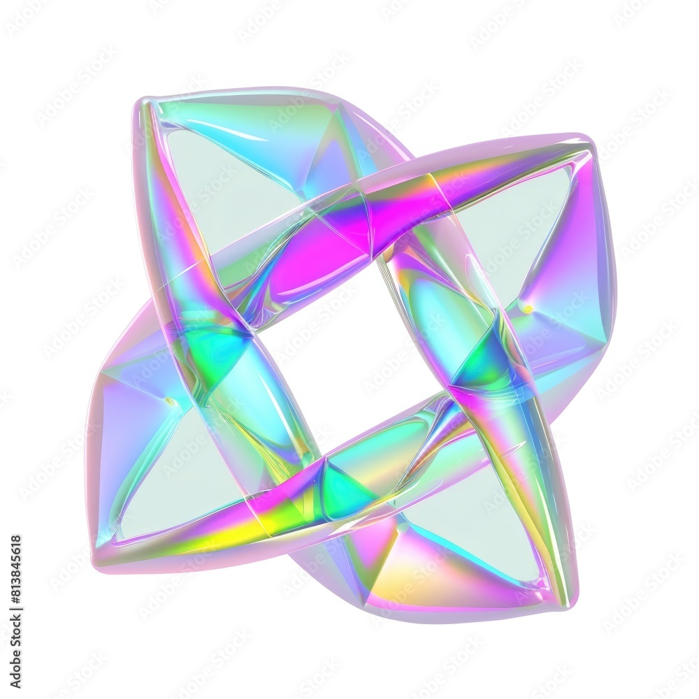 Poster an infinity loop with a holographic surface that bends light into a spectrum of vibrant colors
