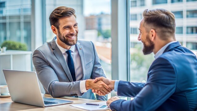 Motivated Salesperson Closing Deal with Client	
