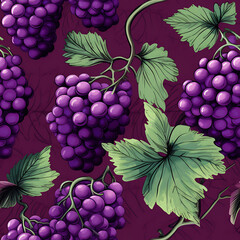 Obraz premium Grape seamless pattern, beautiful modern graphics can be used in a variety of designs.