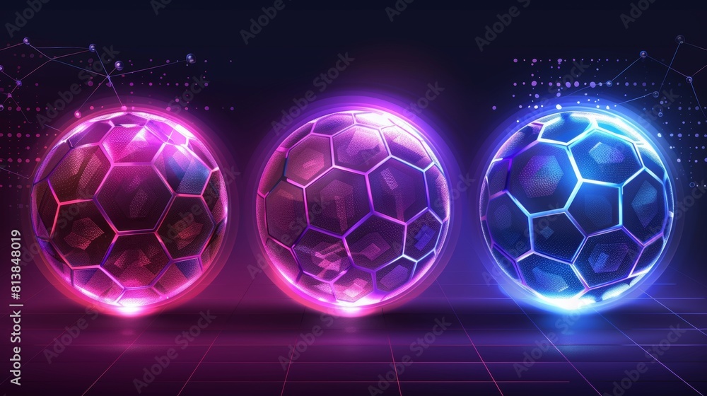 Poster intuitive ai network immune round shape light graphic design, with 3d protect force bubble and shiel