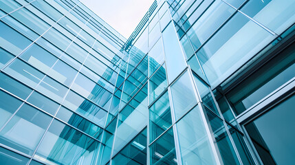 Obraz premium Modern architectural office building glass exterior walls