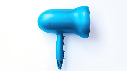 Fototapeta premium blue hair dryer on white background
