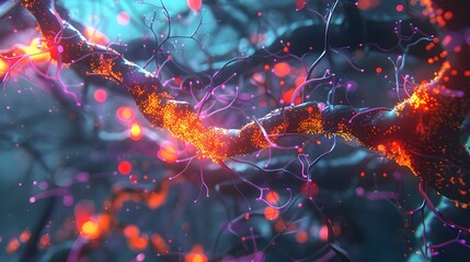 Insulins Role in Dendritic Spine Formation A D Molecular Animation Showcasing Synaptic Connectivity