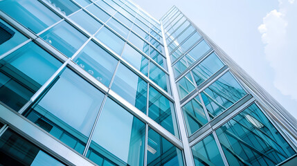 Obraz premium Modern architectural office building glass exterior walls