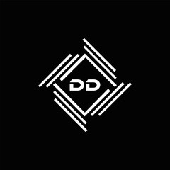 DD logo. D D design. White DD letter. DD, D D letter logo design. Initial letter DD linked circle uppercase monogram logo. golden logo