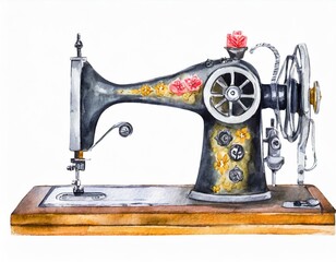 Stara maszyna do szycia ilustracja