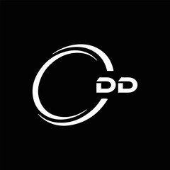 DD logo. D D design. White DD letter. DD, D D letter logo design. Initial letter DD linked circle uppercase monogram logo. golden logo