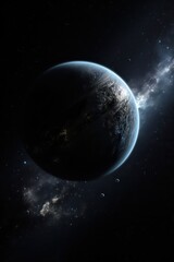 planet in space on a dark background