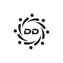 DD logo. D D design. White DD letter. DD, D D letter logo design. Initial letter DD linked circle uppercase monogram logo. golden logo
