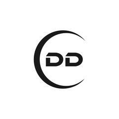 DD logo. D D design. White DD letter. DD, D D letter logo design. Initial letter DD linked circle uppercase monogram logo. golden logo
