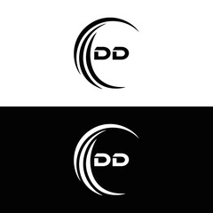 DD logo. D D design. White DD letter. DD, D D letter logo design. Initial letter DD linked circle uppercase monogram logo. golden logo