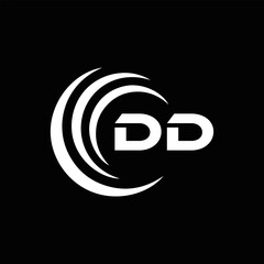 DD logo. D D design. White DD letter. DD, D D letter logo design. Initial letter DD linked circle uppercase monogram logo. golden logo