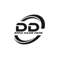 DD logo. D D design. White DD letter. DD, D D letter logo design. Initial letter DD linked circle uppercase monogram logo. golden logo