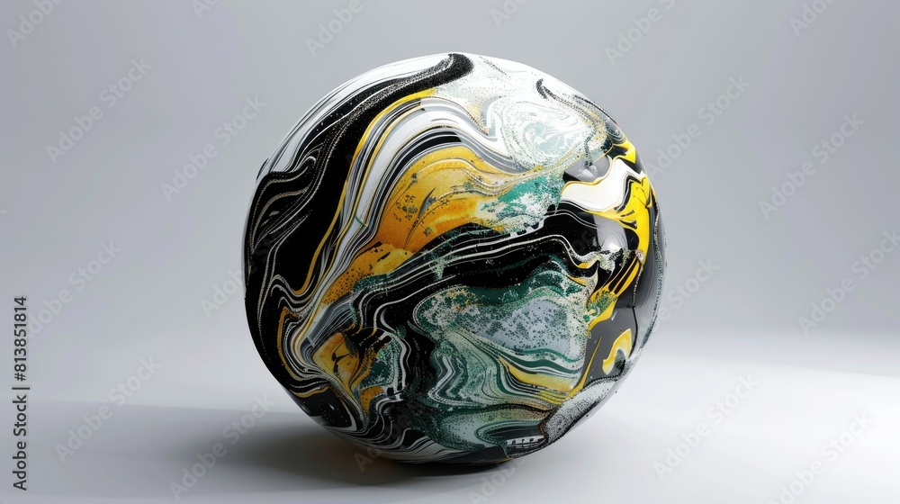 Poster a dynamic 3d rendering captures the essence of a surreal world a planet moon or asteroid in a stunni