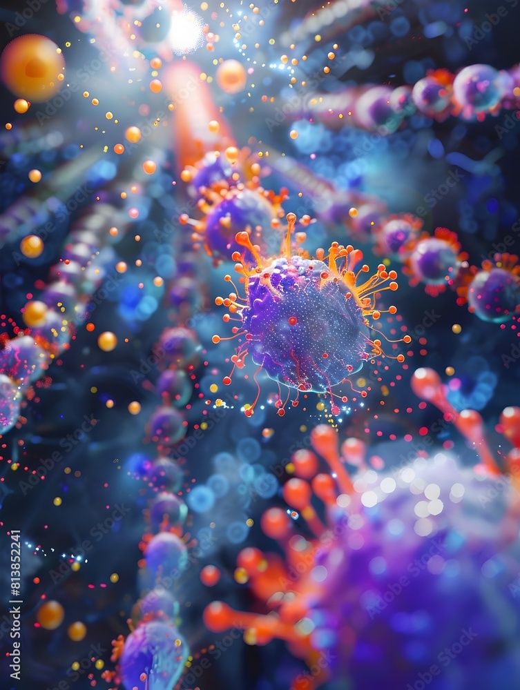 Poster bacterial quorum sensing a d visualization of cellular communication and gene expression