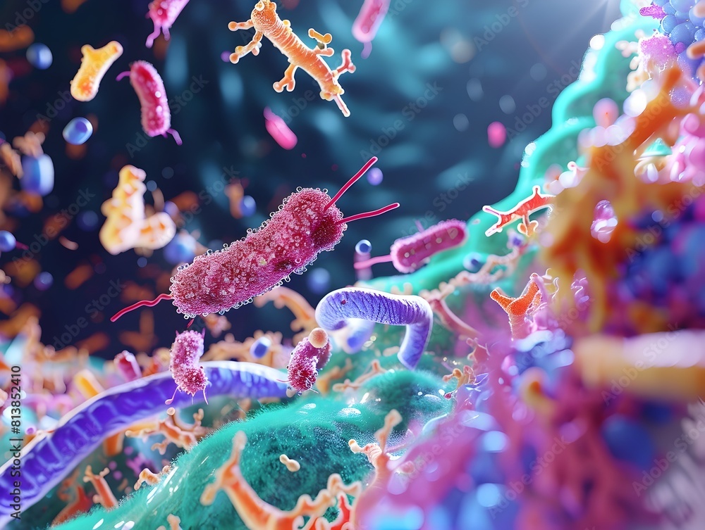 Aufkleber bacterial quorum sensing a d visualization of intricate cellular communication and gene expression