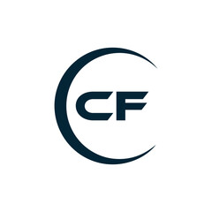 CF logo. C F design. White CF letter. CF, C F letter logo design. Initial letter CF linked circle uppercase monogram logo. C F letter logo vector design. 