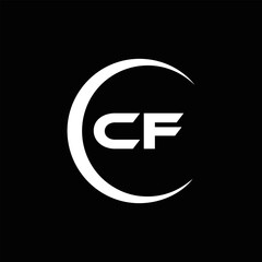 CF logo. C F design. White CF letter. CF, C F letter logo design. Initial letter CF linked circle uppercase monogram logo. C F letter logo vector design. 