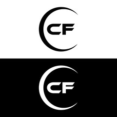 CF logo. C F design. White CF letter. CF, C F letter logo design. Initial letter CF linked circle uppercase monogram logo. C F letter logo vector design. 