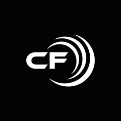 CF logo. C F design. White CF letter. CF, C F letter logo design. Initial letter CF linked circle uppercase monogram logo. C F letter logo vector design. 