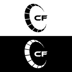 CF logo. C F design. White CF letter. CF, C F letter logo design. Initial letter CF linked circle uppercase monogram logo. C F letter logo vector design. 