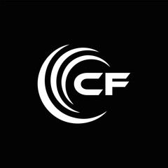 CF logo. C F design. White CF letter. CF, C F letter logo design. Initial letter CF linked circle uppercase monogram logo. C F letter logo vector design. 