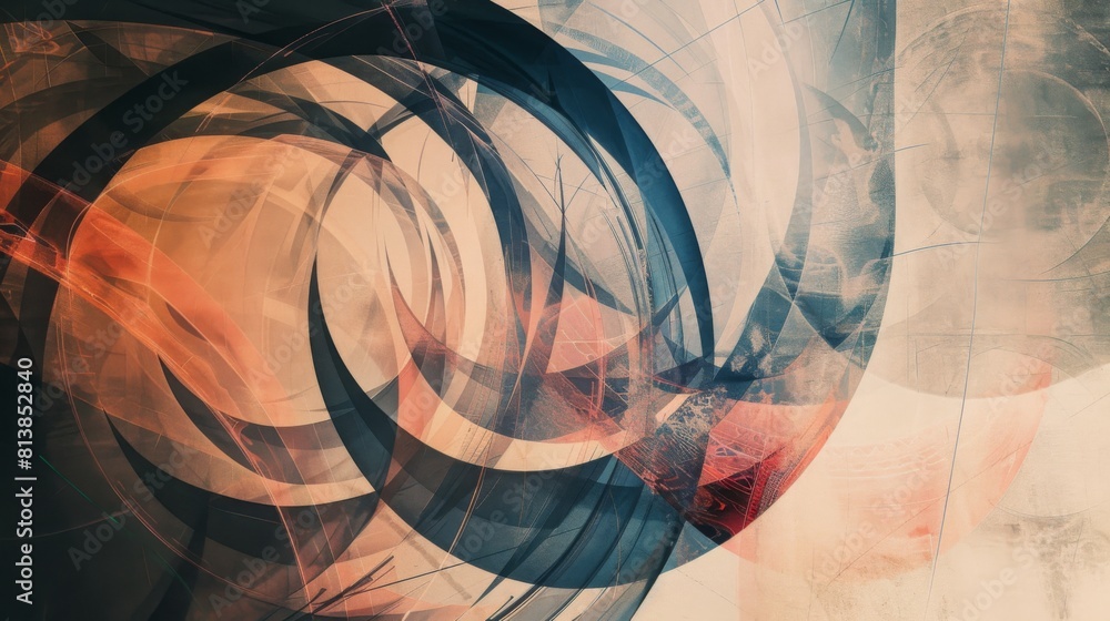 Leinwandbilder warm-toned abstract art featuring overlapping swirls with a textured appearance.