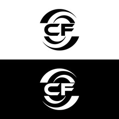CF logo. C F design. White CF letter. CF, C F letter logo design. Initial letter CF linked circle uppercase monogram logo. C F letter logo vector design. 