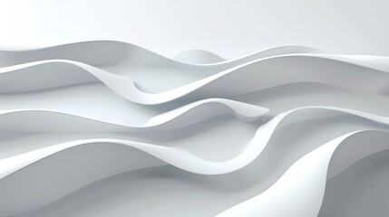 Obraz premium Serene abstract white waves on a smooth gradient background
