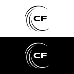 CF logo. C F design. White CF letter. CF, C F letter logo design. Initial letter CF linked circle uppercase monogram logo. C F letter logo vector design. 