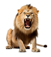 Obraz premium Male lion roaring. Animal illustration on the white background. 