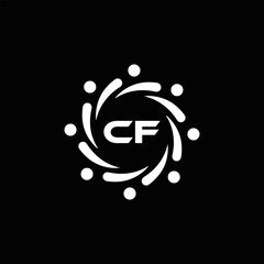 CF logo. C F design. White CF letter. CF, C F letter logo design. Initial letter CF linked circle uppercase monogram logo. C F letter logo vector design. 