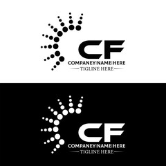 CF logo. C F design. White CF letter. CF, C F letter logo design. Initial letter CF linked circle uppercase monogram logo. C F letter logo vector design. 