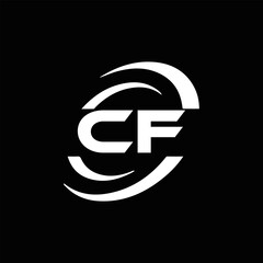 CF logo. C F design. White CF letter. CF, C F letter logo design. Initial letter CF linked circle uppercase monogram logo. C F letter logo vector design. 